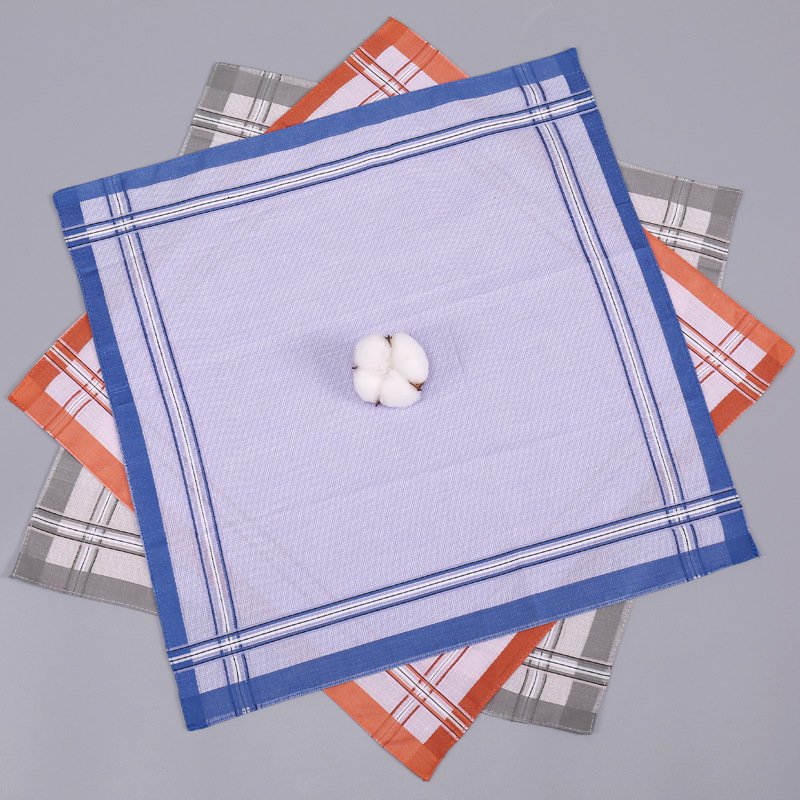 Retro nostalgia plaid handkerchief for men pure cotton soft and sweat absorbent hanky best gift handkerchieves