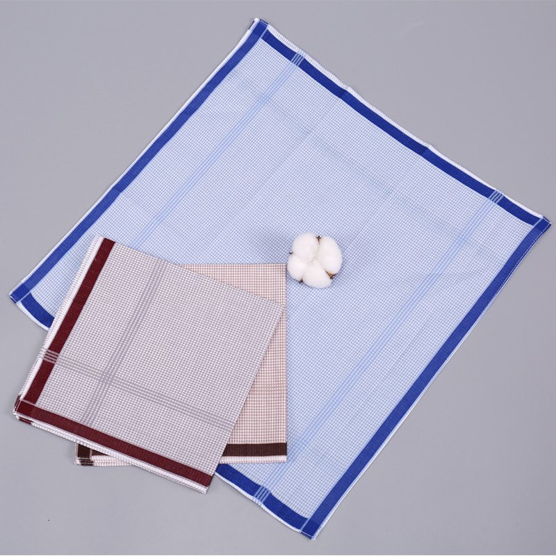 Retro nostalgia plaid handkerchief for men pure cotton soft and sweat absorbent hanky best gift handkerchieves