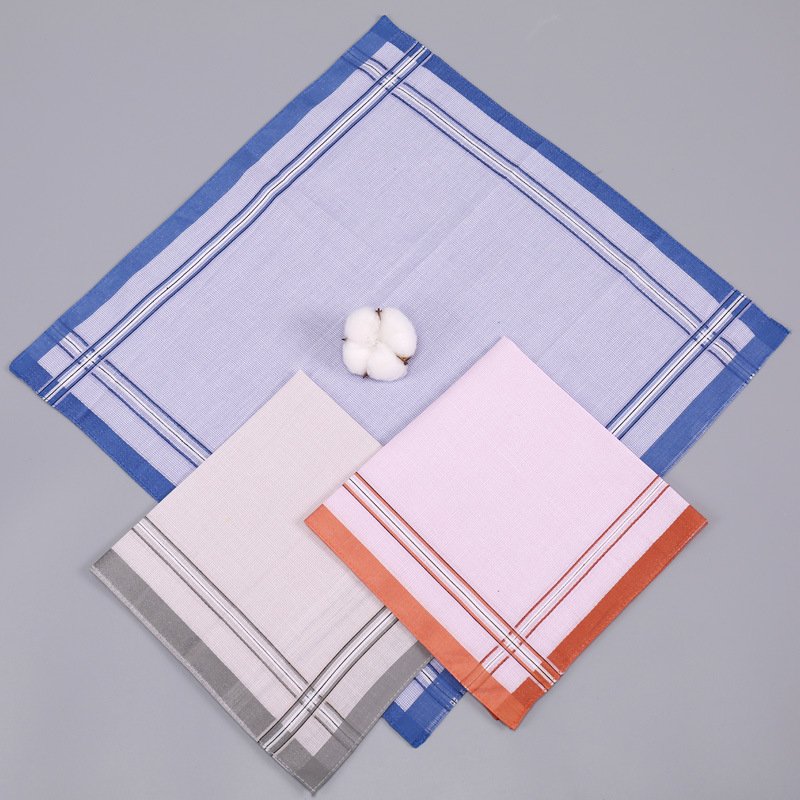 Retro nostalgia plaid handkerchief for men pure cotton soft and sweat absorbent hanky best gift handkerchieves