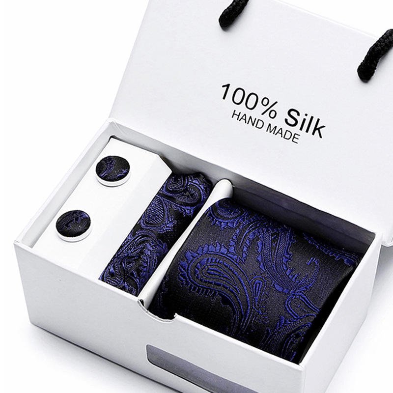 Silk Tie Handkerchief and clip 3pcs Set Silk-like Mens Ties and Pocket Square Sets Business Elegant Ties Set for Men