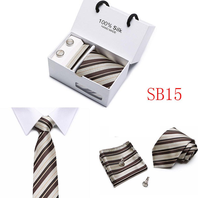 Silk Tie Handkerchief and clip 3pcs Set Silk-like Mens Ties and Pocket Square Sets Business Elegant Ties Set for Men