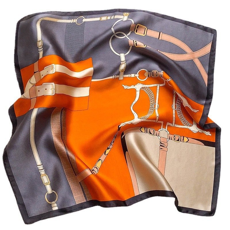 GLS117 Wholesale Luxury Elegant Women Multicolor Handkerchief Hijab Soft Square Satin Silk Scarf