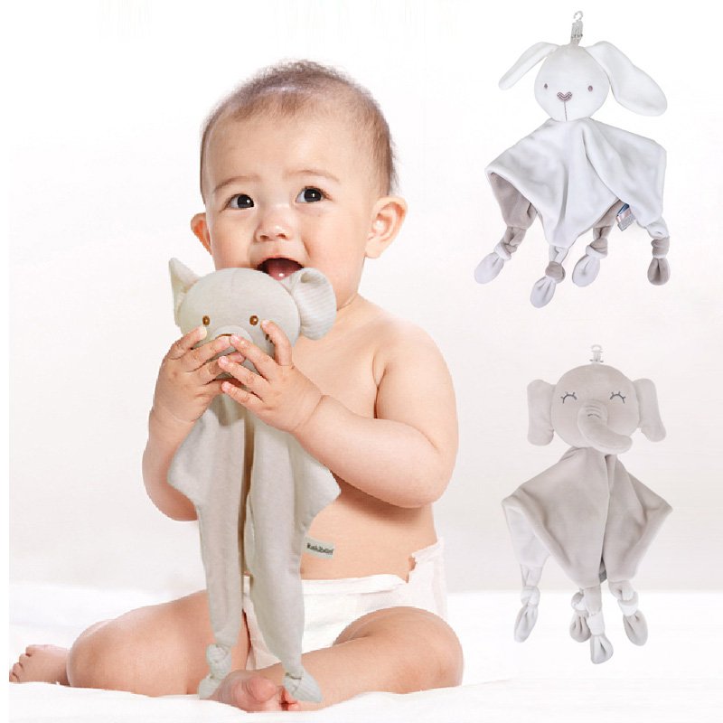 SEEJOYOU Factory Price Baby Comforter Security Blanket Animal Handkerchief Saliva Blanket For Baby Animal Blanket Soothing Toys