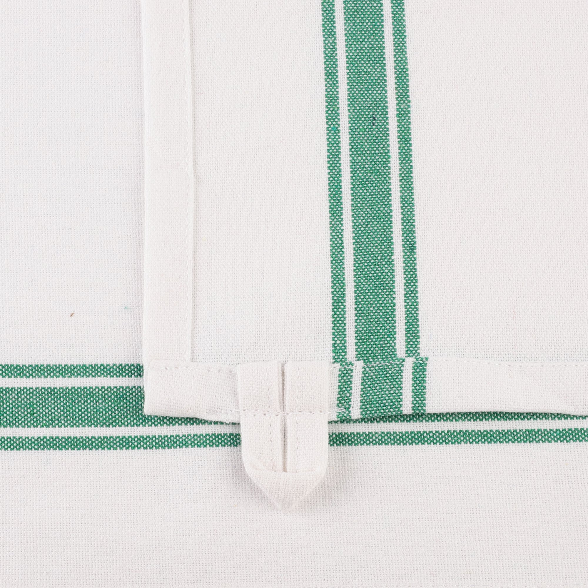 Recycled Cotton Towel vintage strips golf kitchen set of 12 - Green color