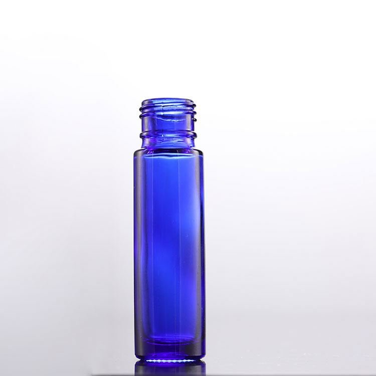 10ml Clear Teal Blue Rollerball Bottle Walking Beads Bottle Perfume Bottle New Anti-Drop Black Steel Beads