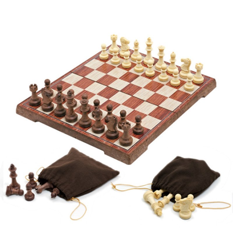 Backgammon Wooden Travel Chess Set with Folding Carrying Case for Adults and Kids ooden Pawn colorful wooden chess, chessman