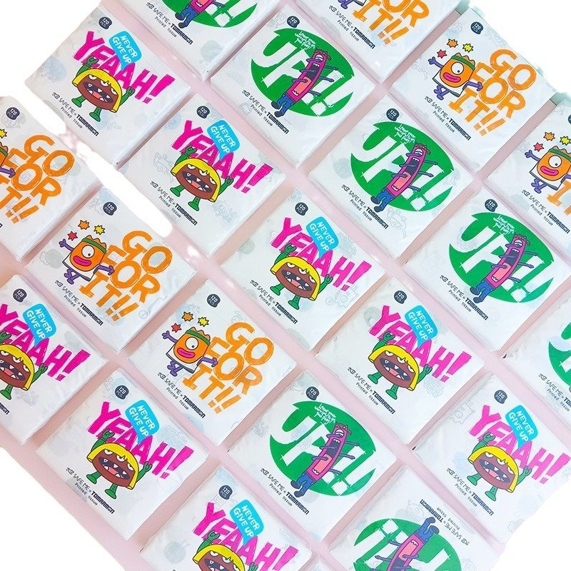 FSC New Tomarmon Portable Facial Tissues Wood Pulp Color Printed Soft 40 Pull Cute Cartoon Handkerchief Pocket Tissue
