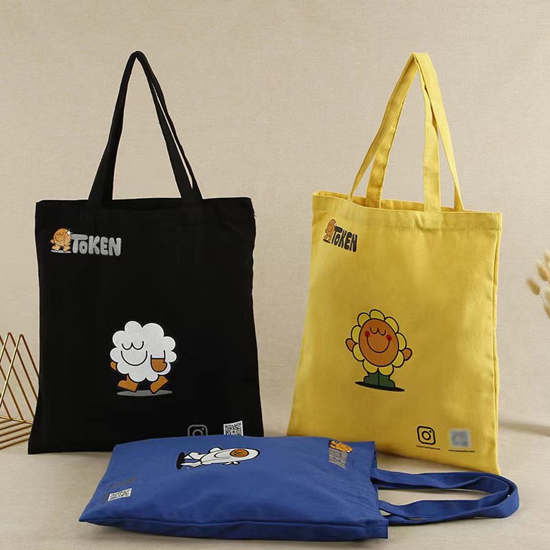 Custom Logo Printing Blank Canvas Tote Bags Advertising Portable Cotton Canvas Shopping Bag