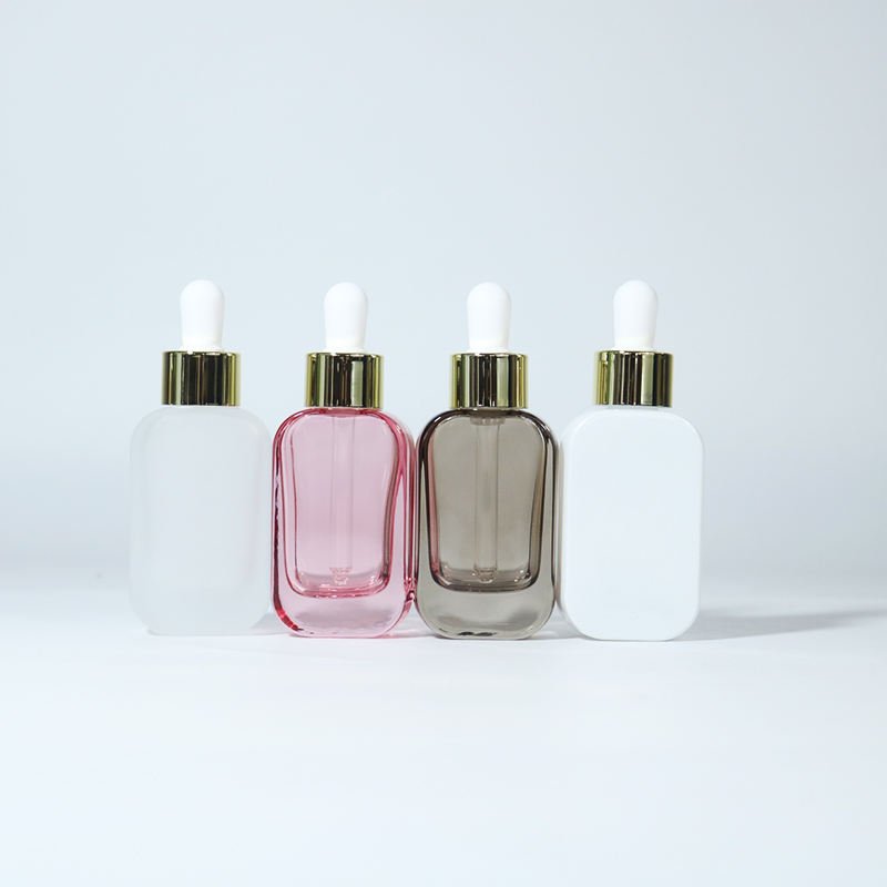 Essential Oils Glass Dropper Bottle with Custom Logo and Plastic Collar