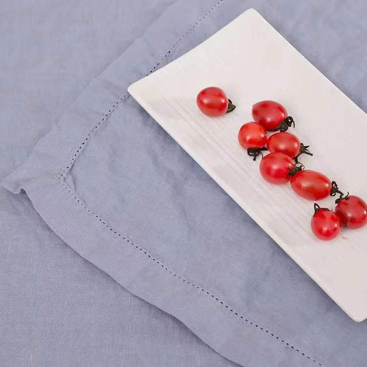Embroiled logo Ultra Soft 100% French Linen Table Cloth / Towel for Home and Kitchen Restaurant Table Cloth/ Napkin (Towel )