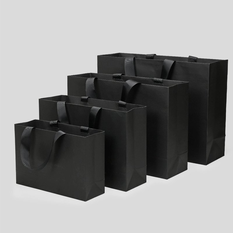newsense printed luxury black gift bags for small business handles clothing custom with your own logo paper bag for clothes
