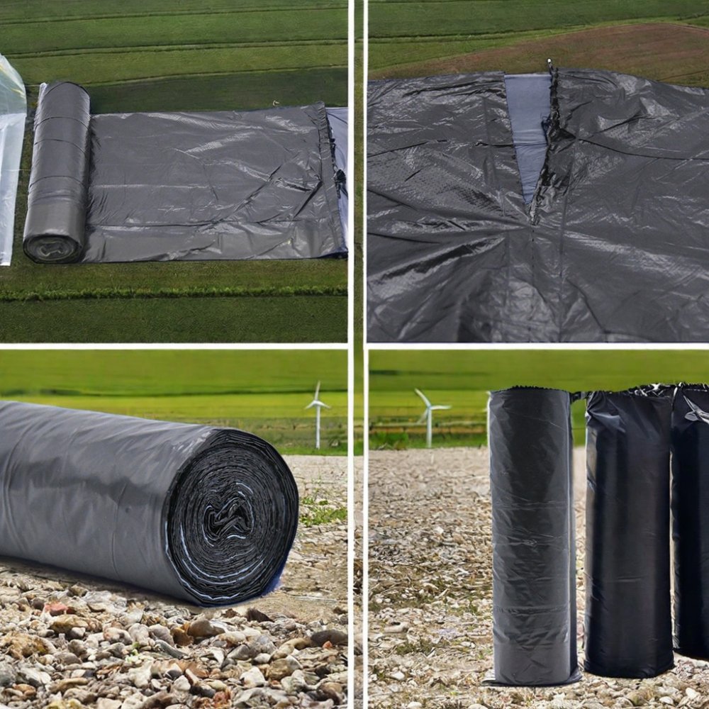 BioDegradable Black Flat Bottom Garbage Bag Gusseted Trash Bag for Plastic Waste Rolled Packaging Bag