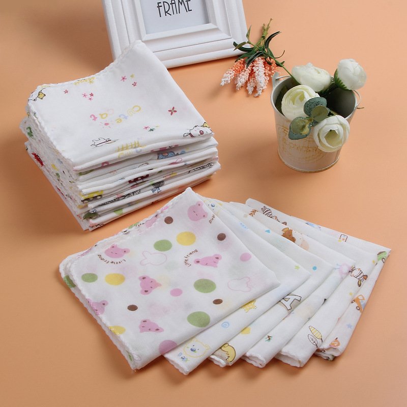 New arrival 100% Cotton material Baby gauze bath towel 2-layer muslin towel newborn Handkerchief baby drool towel