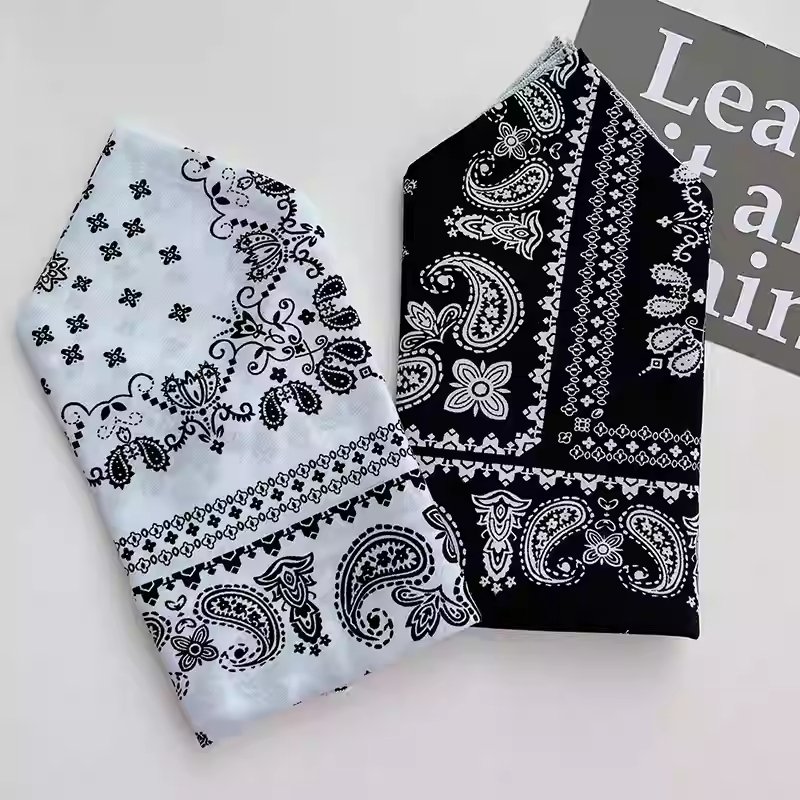 Cheaper Price Handkerchief Cotton High Quality Bandana Daisy Flower Print Custom Crochet Hood Scarf Cotton Scarf For Women