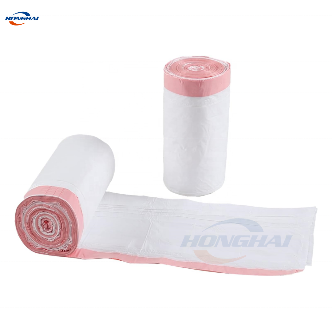 7 Gallon Drawstring Garbage Bag Factory Price,White Kitchen Trash Bags,Plastic Garbage Bag With String Rope