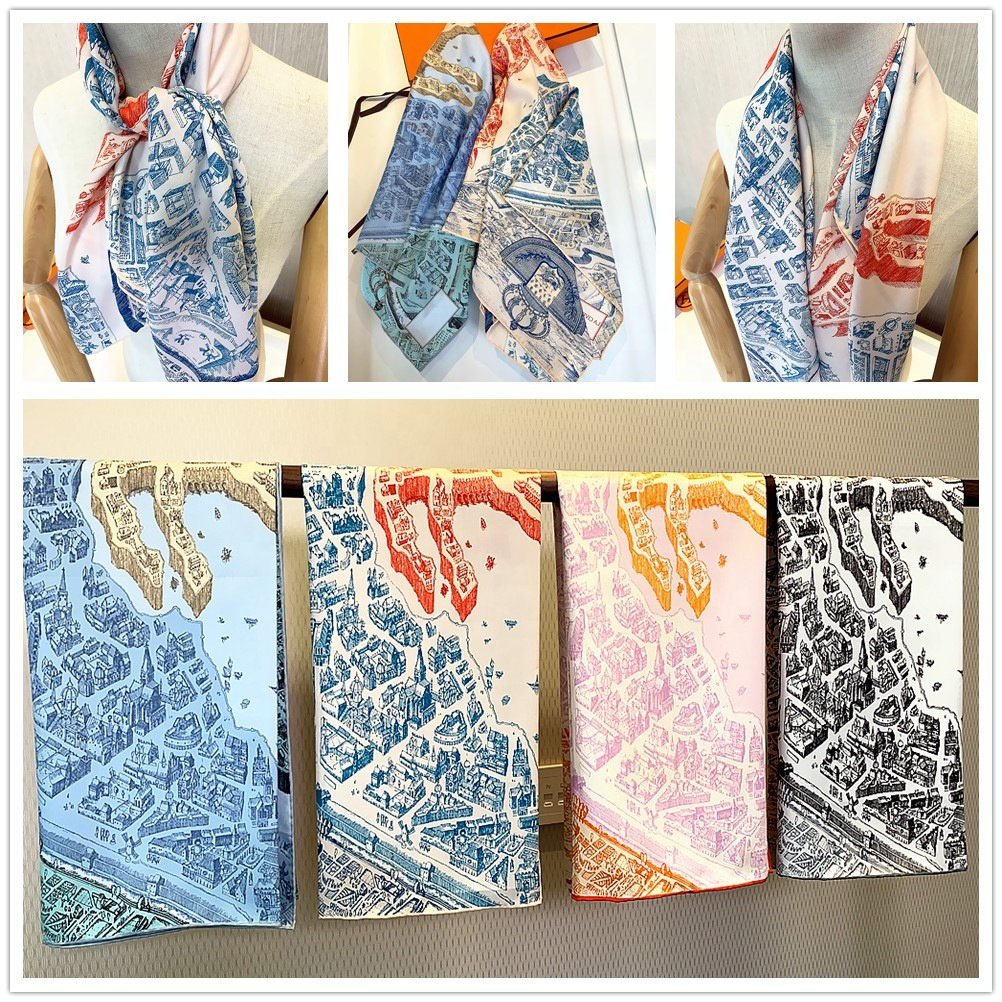 Xinhe Women Big Custom Satin Silk Scarf Printing Big Square Other Scarves Satin Scarfs Designer