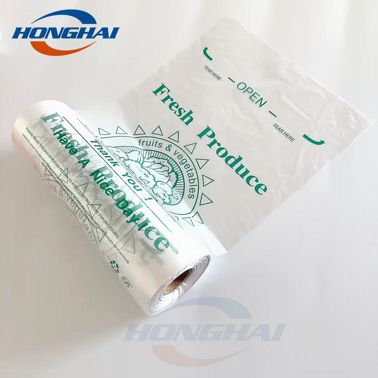 Wholesale HDPE Produce Roll Bags 12X17" Convenient Bag On Roll For Fruits And Vegetables