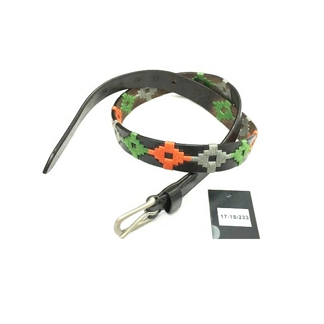polo belts Leather Embroidered Belts
