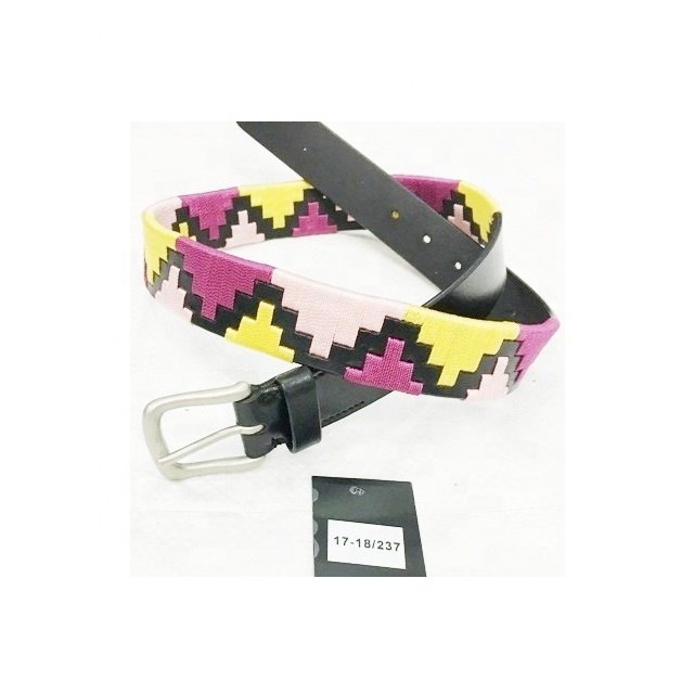 polo belts Leather Embroidered Belts