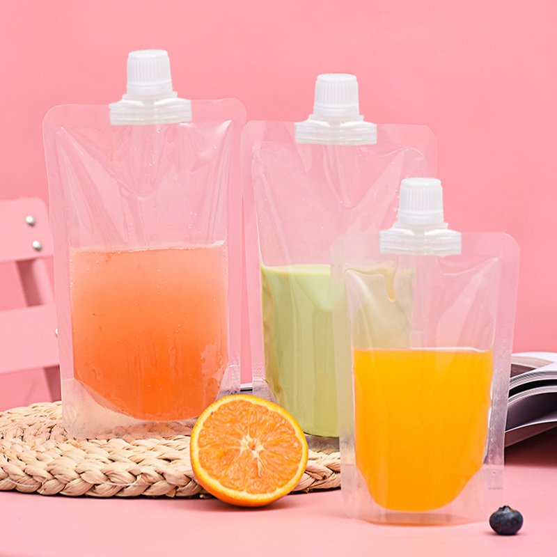 Liquid Sachet Transparent Packaging Beverage Bag With Plastic Packaging Drink Spout Pouch