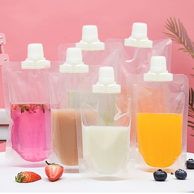 Liquid Sachet Transparent Packaging Beverage Bag With Plastic Packaging Drink Spout Pouch