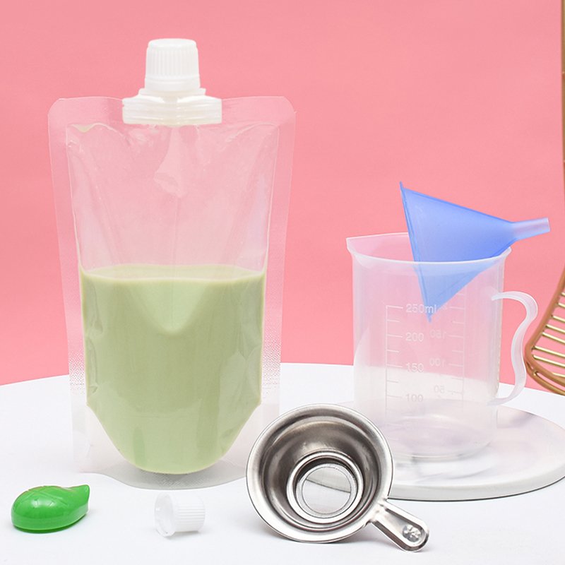 Liquid Sachet Transparent Packaging Beverage Bag With Plastic Packaging Drink Spout Pouch