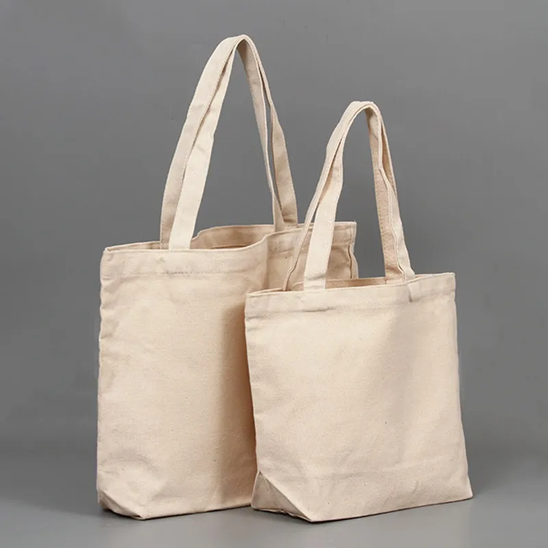 Promotional Personalized Blank Plain Cotton Canvas Bags Reusable Shopping Cotton Tote Bags