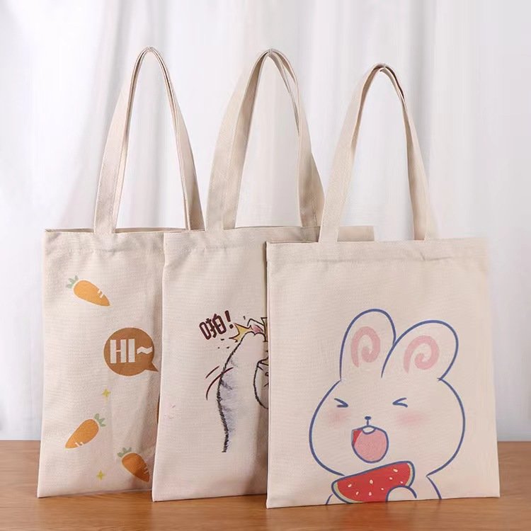 Promotional Personalized Blank Plain Cotton Canvas Bags Reusable Shopping Cotton Tote Bags