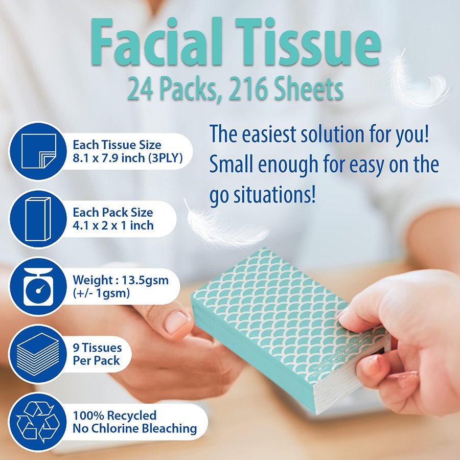 Customized Soft Pocket Facial Tissue Handkerchief Tissue Stocklot Paper