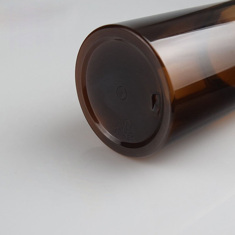 Printing Skincare Container Wild Mouth Amber Plastic Cream Jar With Black Lid Teal 100ml/250ml/400ml
