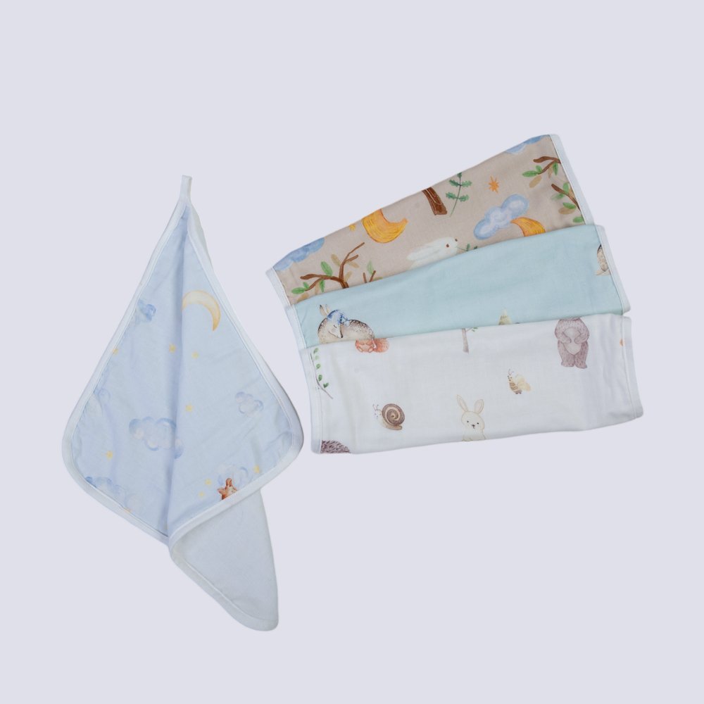 printed baby small square towel 100% cotton high quality baby handkerchief baby washclothes