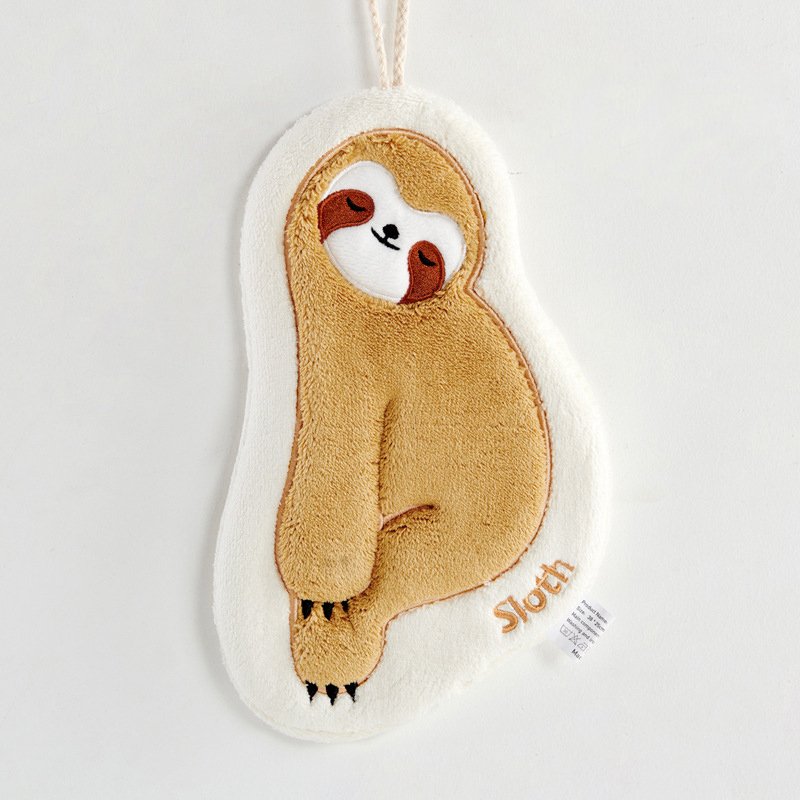 Custom Sloth Hand Towel Hanging Cute Absorbent Kitchen Coral Fleece Embroidered Thick Children's Cartoon Secret Handkerchief