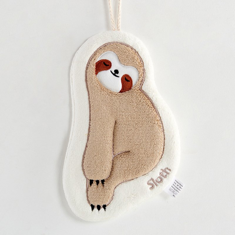 Custom Sloth Hand Towel Hanging Cute Absorbent Kitchen Coral Fleece Embroidered Thick Children's Cartoon Secret Handkerchief