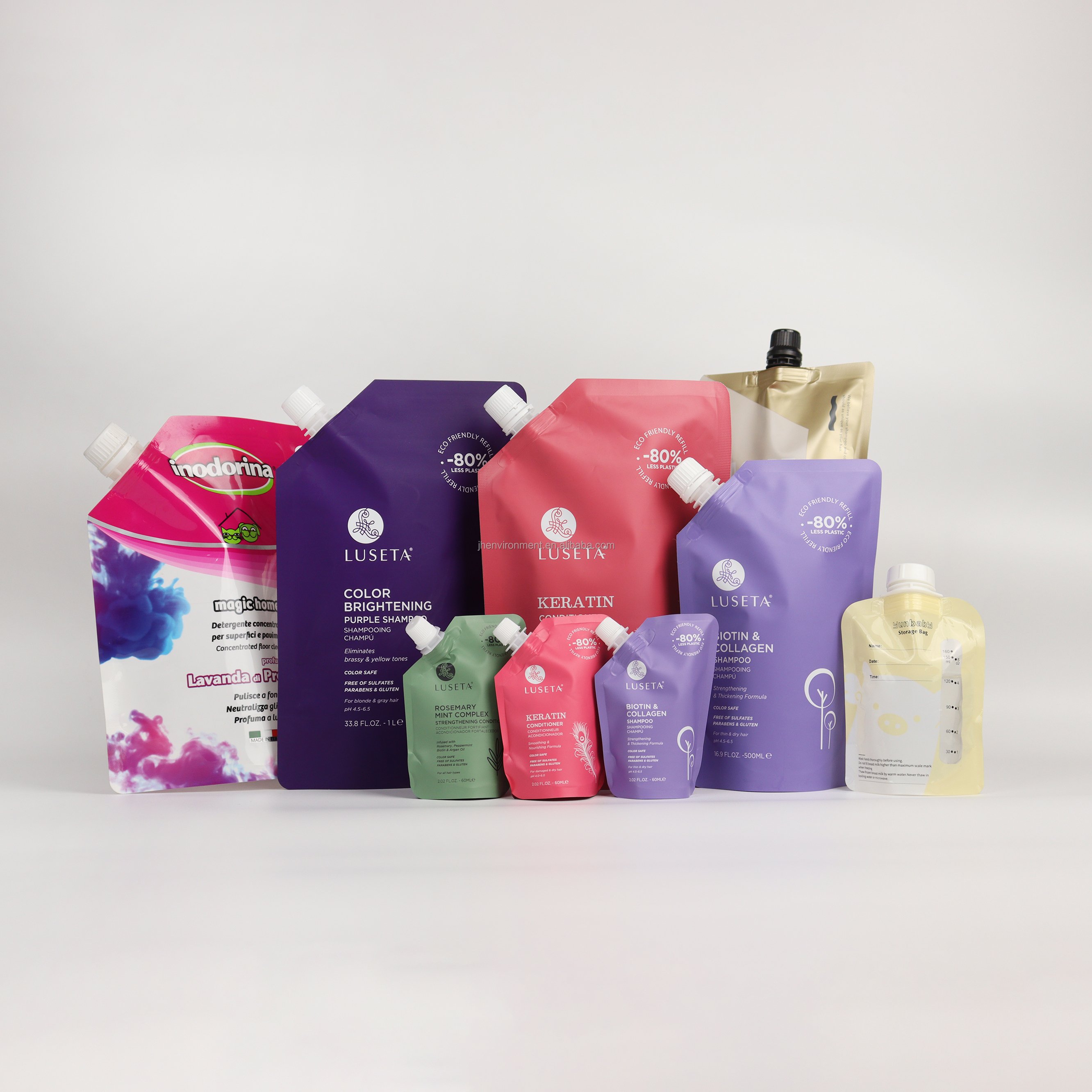 Custom printed 100ml 250ml 600ml aluminum spout pouch waterproof juice Packaging Drinking stand up bag