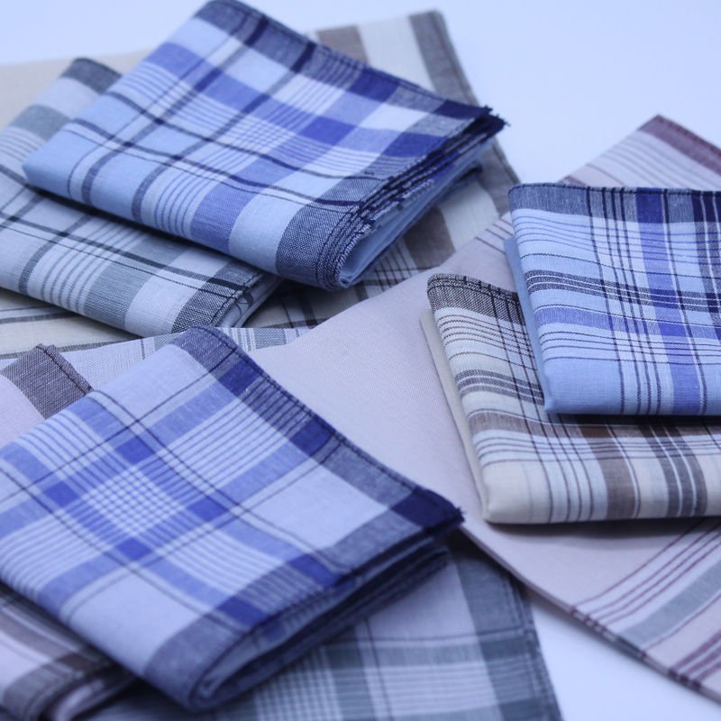 Wholesale Cotton Cheap Handkerchief, Men Handkerchief, Custom Handkerchief 100% Cotton YARN DYED 40 X 40 AFH-001 Adults Stripe