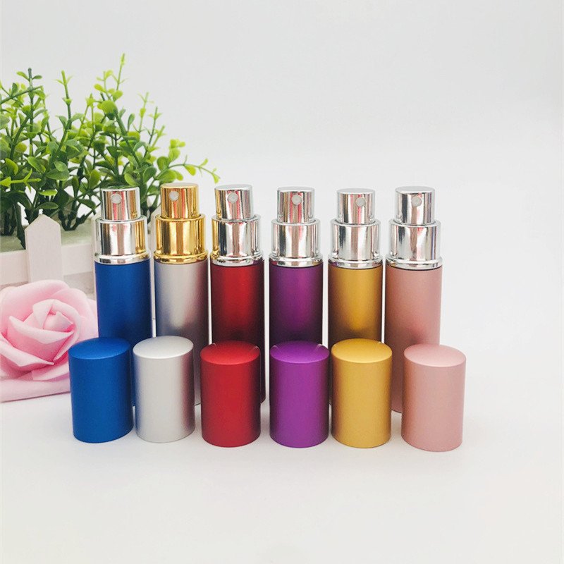 RTS Round 5ml 10ml Twist Up Metal Spray Bottle 8ml Aluminium Portable Refillable Perfume Atomizer