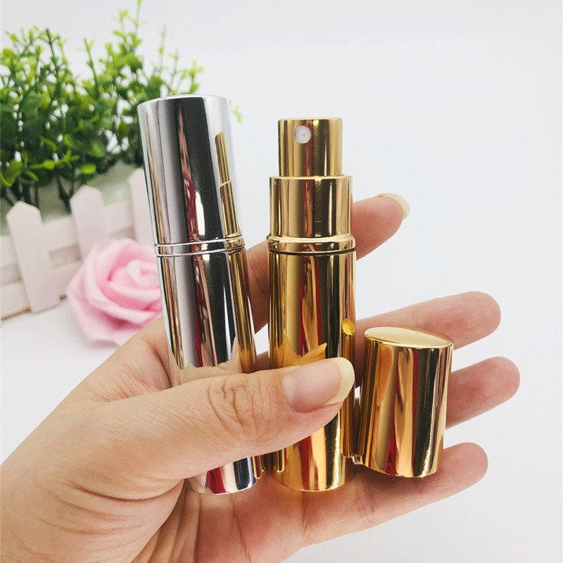 RTS Round 5ml 10ml Twist Up Metal Spray Bottle 8ml Aluminium Portable Refillable Perfume Atomizer