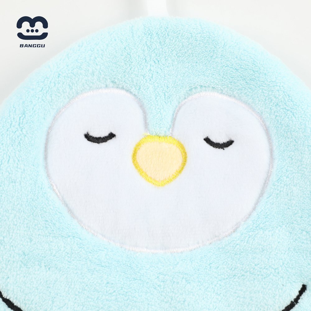 Cross-border Direct Supply of Cute Cartoon Penguin Hand Towel Double Coral Fleece Thickened Children's Handkerchief
