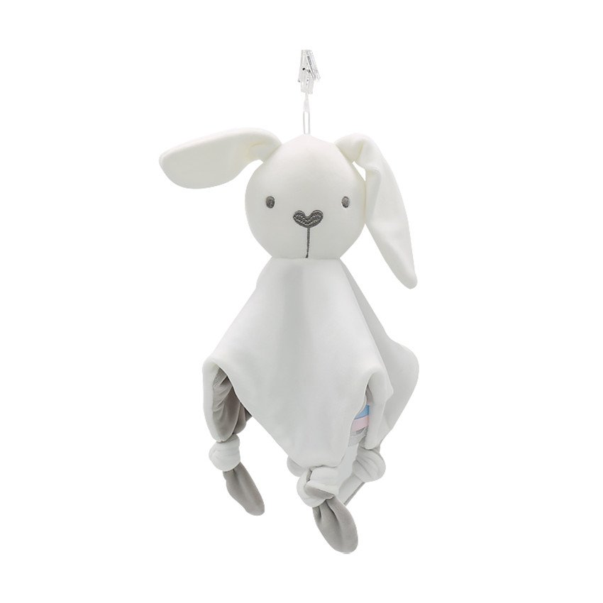 wholesales Cartoon soft comforter baby animal handkerchief with ring paper baby towel toy doll