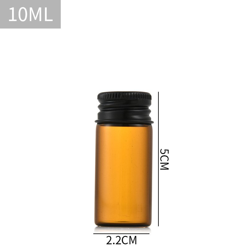 15ml 20ml 25ml Diameter 22mm DIY amber glass mini test tube bottle food storage tube brown bottle with screw aluminum lids