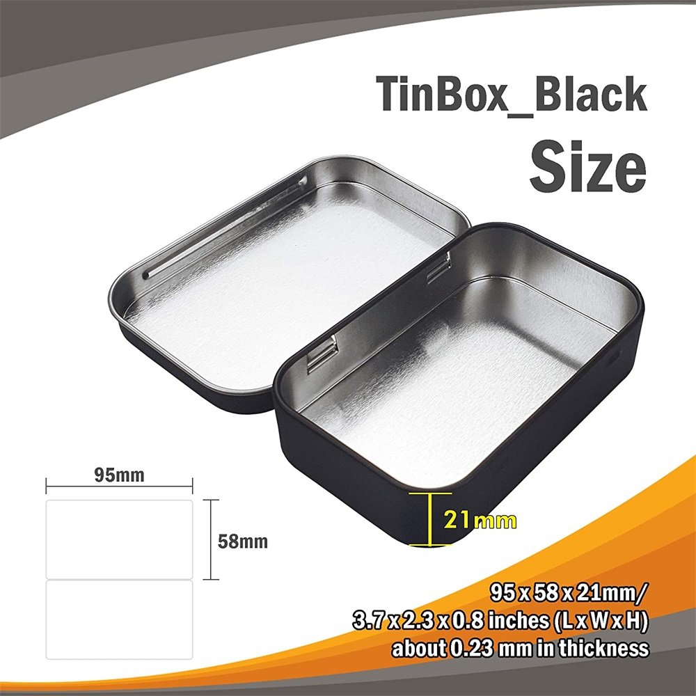 Custom printed small size square rectangular cosmetic candy embossed metal packaging tin box with hinged lid