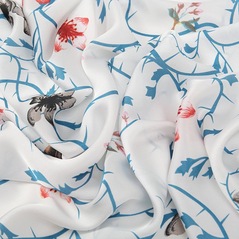 Hot summer silk-like High Quality Premium Jersey Hijabs Muslim Soft Scarf Women Hijab fashion floral printed silk square scarf