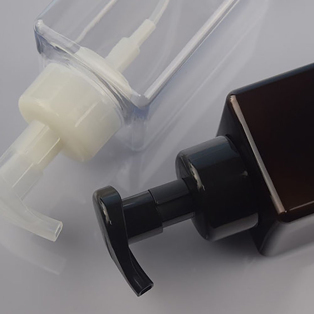 FTS 450ml Empty Blue Square Soap Cleaning Plastic Packaging Hand Soap Foaming Pump Bottle With Pump