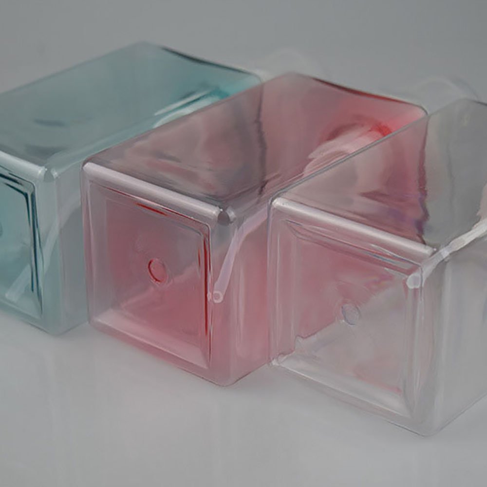 FTS 450ml Empty Blue Square Soap Cleaning Plastic Packaging Hand Soap Foaming Pump Bottle With Pump