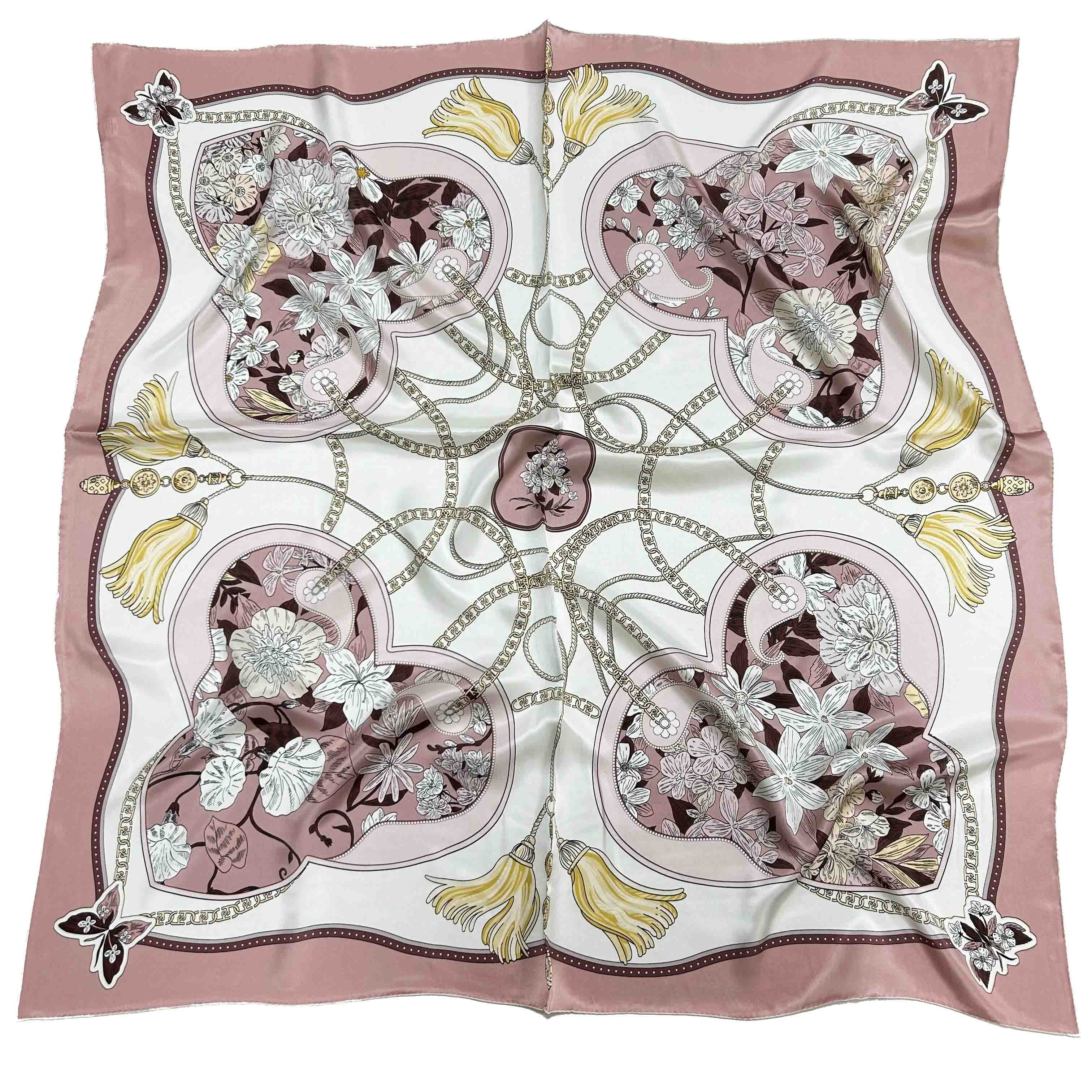 Factory Direct Plain Custom Logo Silk Scarves Digital Printed Woman Square Neck Scarf For Women