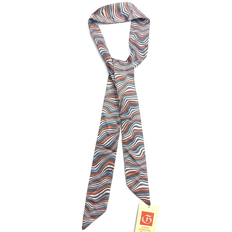 100% Polyester Satin Printed Long Ribbon Skinny Mini Strap Fashion Handbag Accessory in Mini Square Scarf & Handkerchief Genre