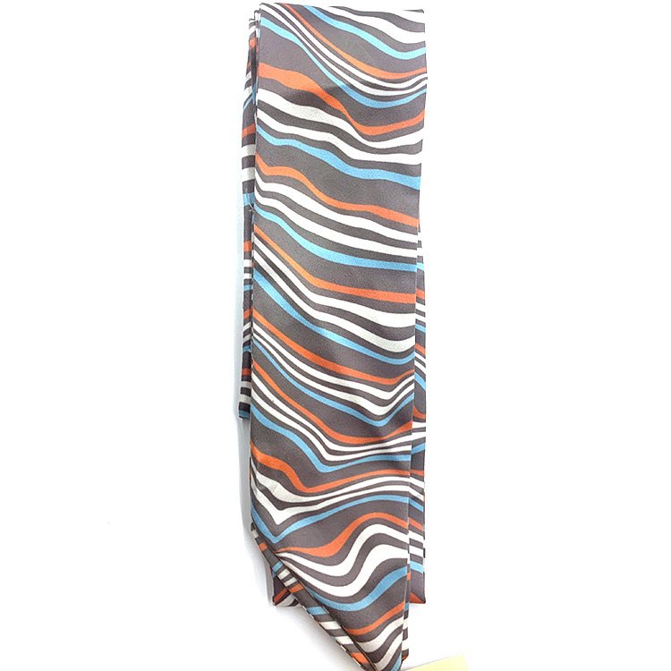 100% Polyester Satin Printed Long Ribbon Skinny Mini Strap Fashion Handbag Accessory in Mini Square Scarf & Handkerchief Genre