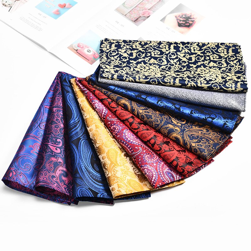 Kaidvll Personality Trendy Mens Pocket Accessories 25CM Paisley Floral Plaid Style Hanky Fashion Handkerchief For Mens