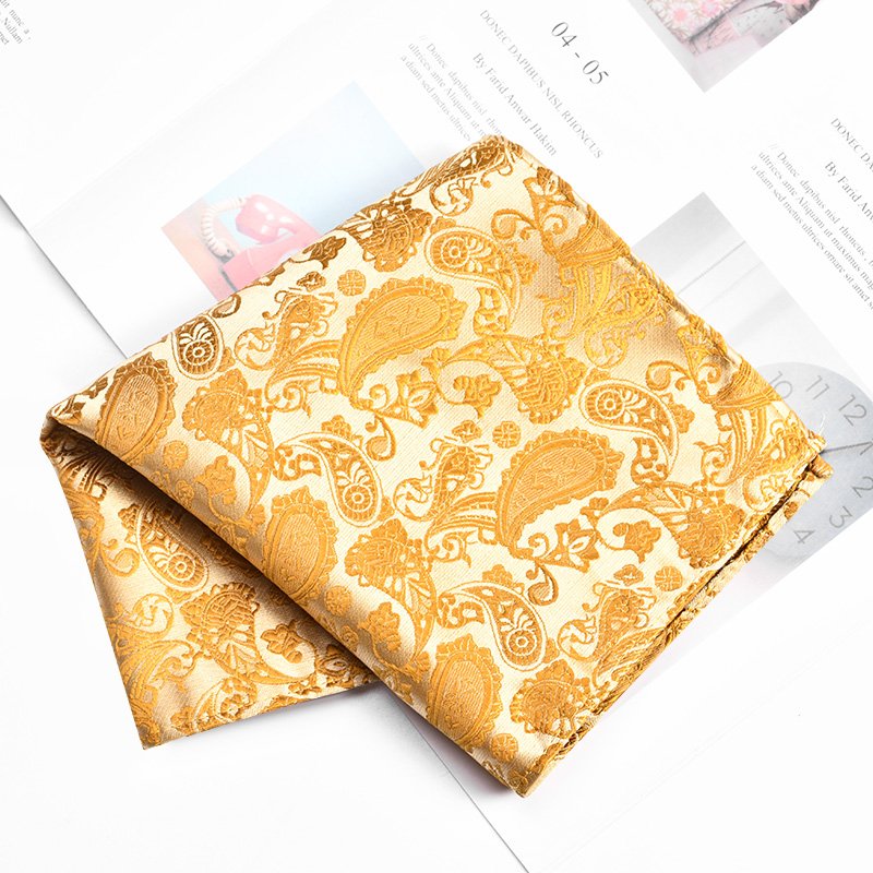 Kaidvll Personality Trendy Mens Pocket Accessories 25CM Paisley Floral Plaid Style Hanky Fashion Handkerchief For Mens