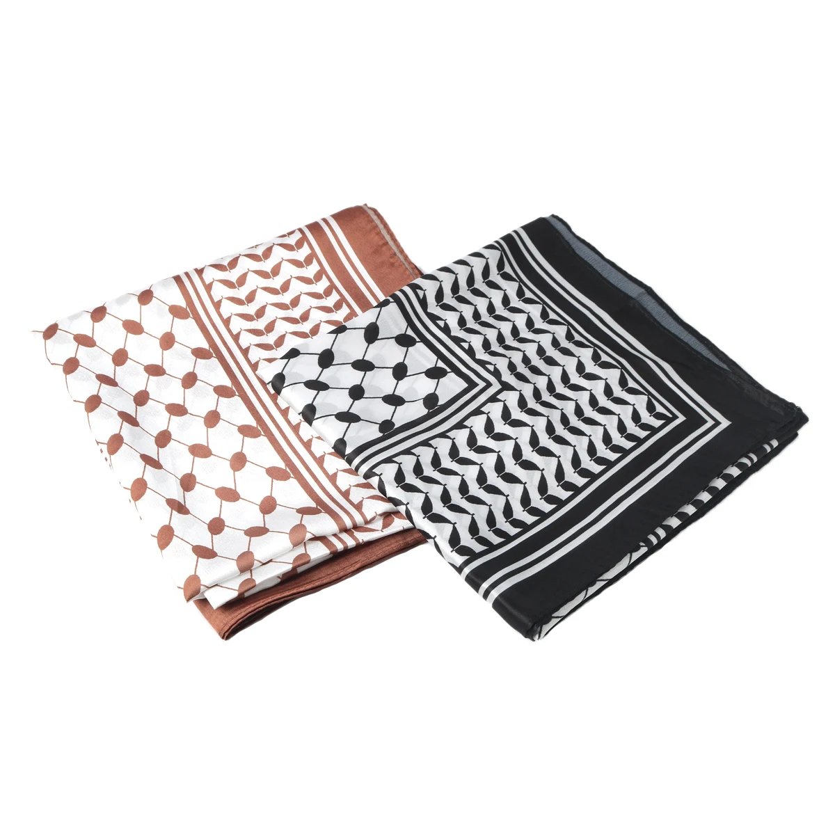 2024 New Palestine Women Luxury Printed Square Scarf Fashion Soft Muslim Hijab Satin Silk Handkerchief Muffler Headscarf Wraps